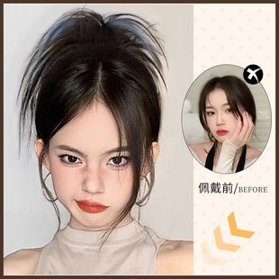 Spotted chicken hoop head grip clip simulation hair lazy wind hot girl exclusive fluffy natural long beard chicken hoop head horsetail wig