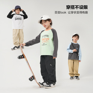 Boys' Cotton Long-sleeved T-shirt Spring and Autumn Children's Baby's Base Shirt Spring Middle and Large Children's Top T-shirt
