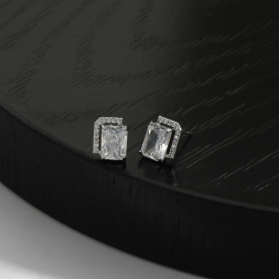 S925 Silver Needle Korean Style Fashionable Elegant Earrings Female Niche Design Sense Zircon Sugar Earrings Simple Distinctive Earrings