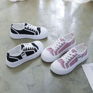 2023 New Girls Canvas Shoes Summer Spring and Autumn Trendy ins All-match Biscuit Board Shoes Thick-soled Casual Cloth Shoes