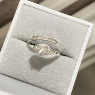 Mid-ancient style brushed zircon 925 sterling silver ring women's niche design high-end luxury ins style non-fading jewelry