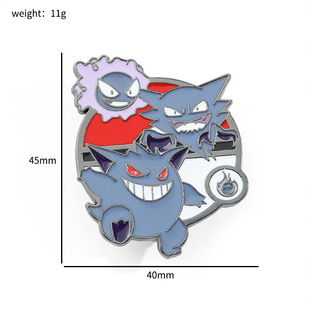 Japanese creative cartoon treasure dream brooch magic baby anime elf ball Pikachu fire-spraying dragon metal badge