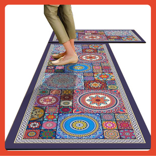 ♂ Long Kitchen Floor Mat Diatom Mud Absorbs Water and Oil, No-Wash and Stain-Resistant Mat, American Door Non-Slip Door Mat