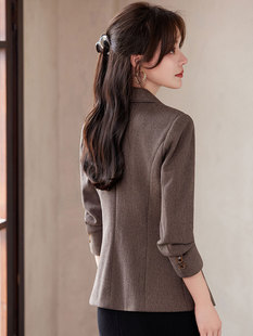 Factory direct professional women's brown suit jacket women 2024 new autumn Korean new suit wholesale