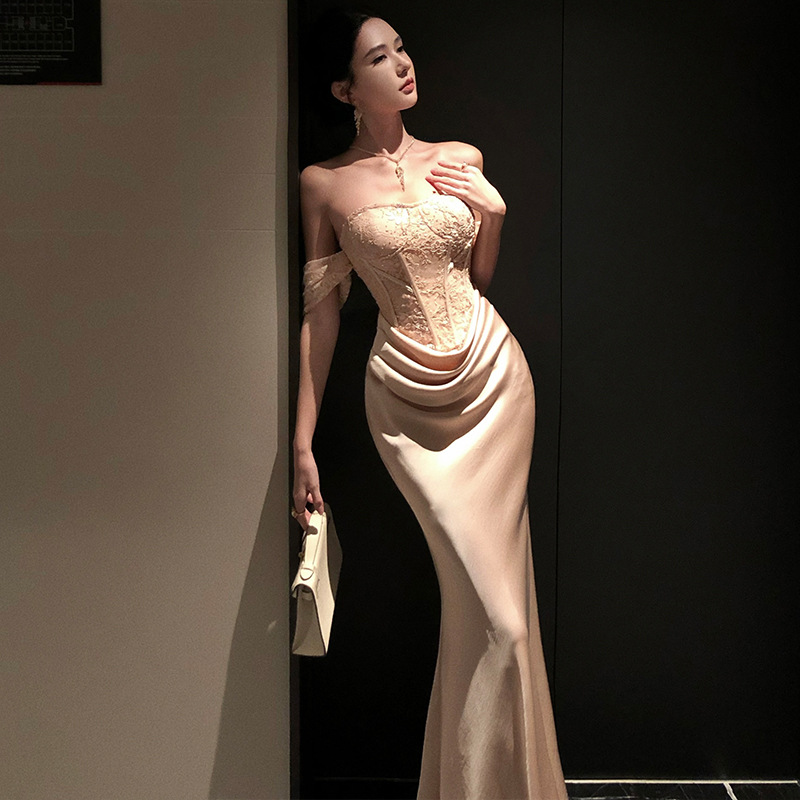 Heavy Design Suspender Skirt Autumn New High-End Tube Top Long Skirt Birthday Skirt