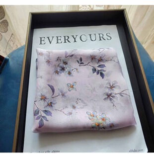 Silk Scarf Small Square Scarf 2024 New Scarf Summer Thin Women's Green Scarf 70 High-end Neck Protection Summer