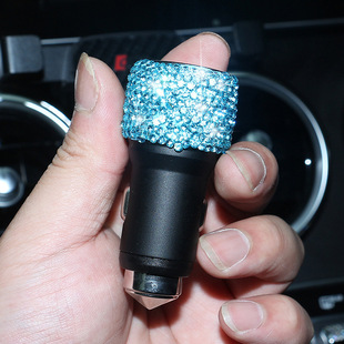 New Diamond car phone safety hammer charging dual USB fast charging Diamond car phone aluminum alloy car charger