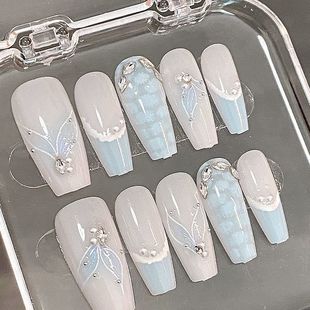 Bear Angel Bow Wear Armor Dot Cute Cartoon Sweet Girl Nail Art Pearl Love Nail Patch