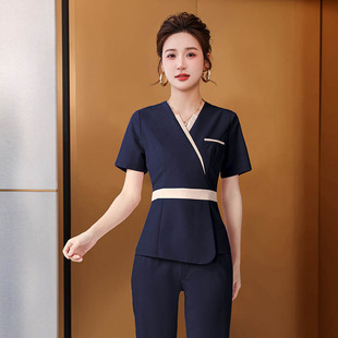 Summer beautician work clothes female beauty salon health salon foot bath pedicure shop manager temperament technician high-end suit