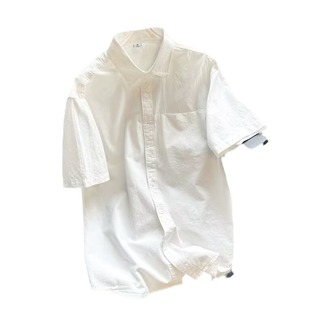 American Style Heavy Shirt Men's Short-sleeved High-end Sense Loose Retro Pure Cotton Fashionable Casual Shirt Japanese Style Work Jacket