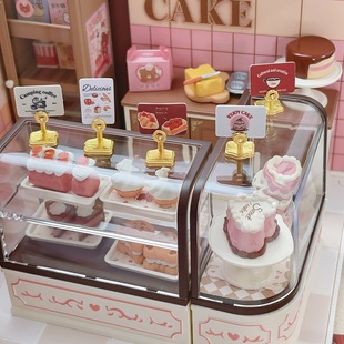 Doll House Simulation Mini Matching Alloy Price Brand Tray Miniature Food Play Sweet Shop Decoration Model