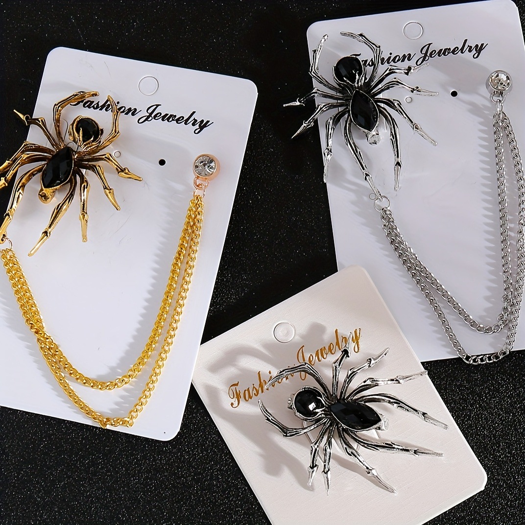 New Men's Personalized Suit Accessories Brooch European and American Fashion Versatile Animal Shape Niche Spider
