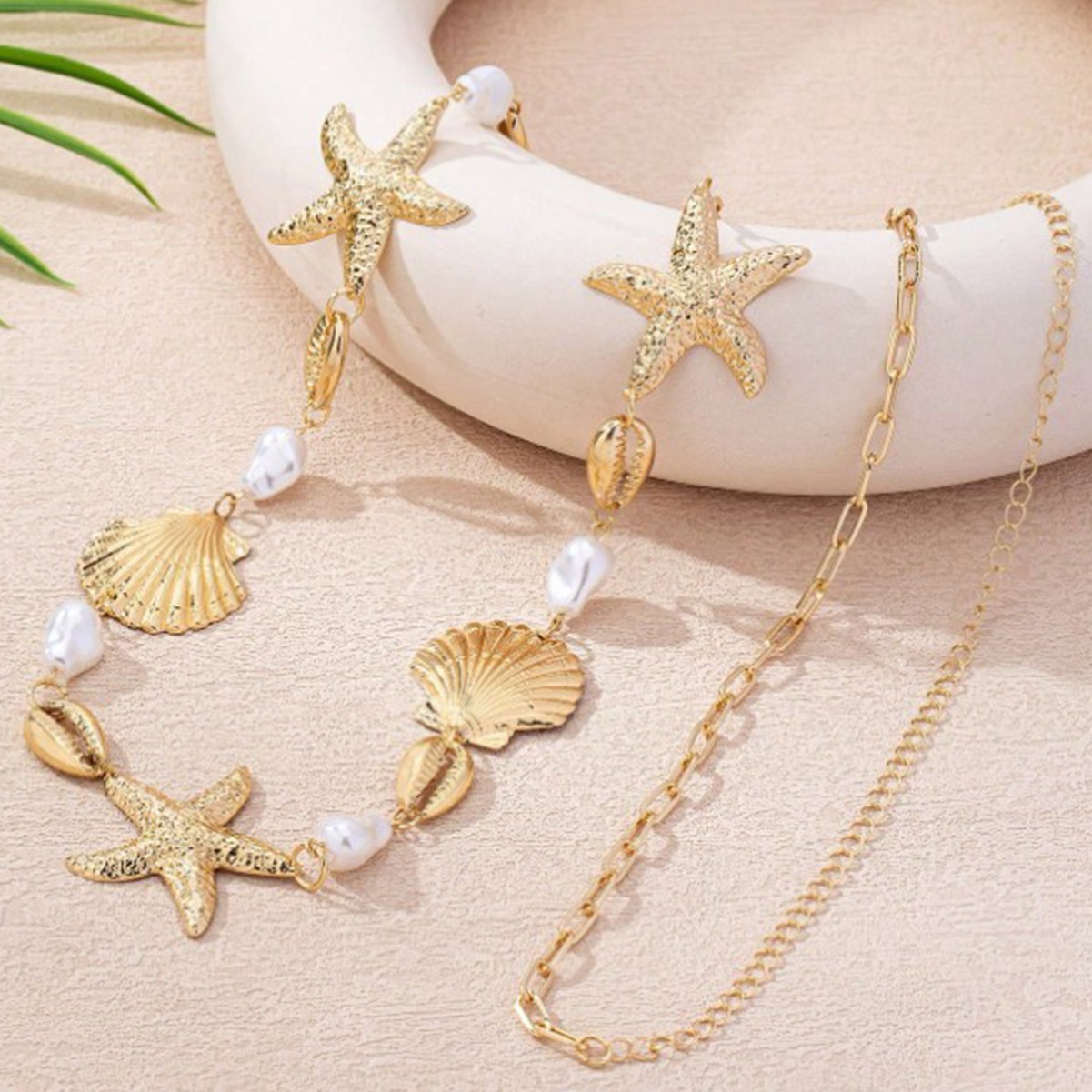Cross-Border Hot-Selling Vacation-Style Waist Chain with Starfish and Shell Design, Suitable for Women to Wear on Beach Vacations, High-End