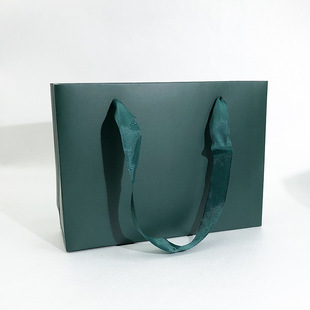 Factory direct jewelry horizontal thread rope tote bag embossed three-strand rope coated paper gift bag spot wholesale