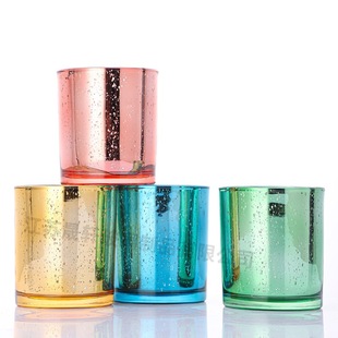 Amazon Cross-border Electroplating Broken Silver Star 8090 Candle Cup DIY Aromatherapy Cup Laser Broken Gold Spray Candle Holder