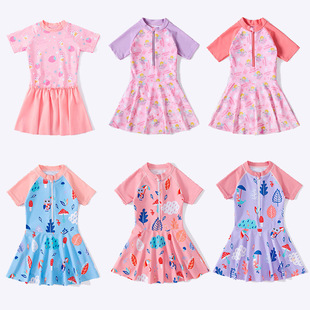 Children's Swimwear Ins New Girls' Baby's one-piece Princess Skirt Swimwear Girl's Quick-drying Sunscreen Swimsuit