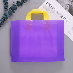 Net red clothing handbag PE solid color jewelry clothing store bag printing logo plastic portable shopping bag customization