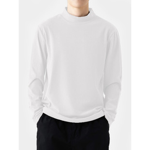 Thermal sweater de Velvet solid color fleece-lined thickened long-sleeved sweater bottoming T-shirt winter men's and women's half turtleneck underwear