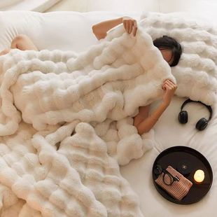 Nordic Thick Winter Lunch Break Blanket Imitation Rabbit Blanket Blanket Sofa Blanket Office Dormitory Warm Blanket