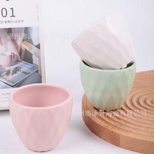 Cross-Border Fragrance Christmas Ins Ceramic Candle Cup Aromatherapy Creative DIY Candle Empty Cup Container Can Be Filled with Wax Customization