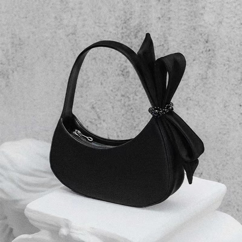 Women's handbag wholesale 2025 new style versatile niche design bow crescent bag high-quality handbag/shoulder bag