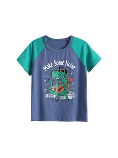 Summer children's European and American style t-shirt boys dinosaur pattern t new cotton cartoon short sleeve top factory wholesale