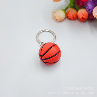 Creative simulation football tennis basketball football PVC soft rubber key chain jewelry pendant small gift