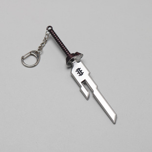 Japanese anime incantation back to war black shur day inverse Nuo finger metal weapon model key chain necklace