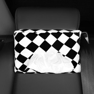 Tissue Box Car Houndstooth Car Paper Box Tissue Bag Car Tissue Box Car Hanging Tissue Box