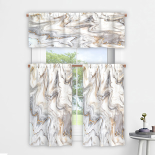 Manufacturers directly supply cross-border platform waterproof, oil and anti-fouling kitchen bedroom small curtains a generation flower