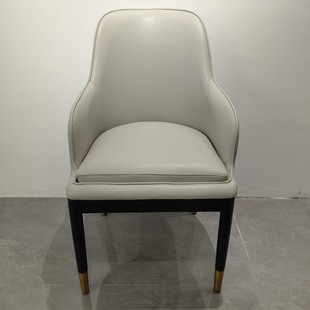 Hotel dining chair club restaurant Villa chair stool dining table and chair solid wood leather Bentley chair lobby home sales office