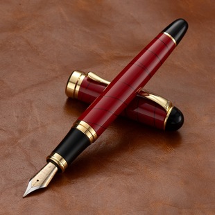 All-Metal Heavy-Touch No. 35 Two-Color Bright-Tip Fountain Pen Adult Calligraphy Practice Ink Bag Ink Pen Printed Logo