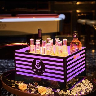 Bar KTV Luminous Ice Bucket LED Luminous Ice Pattern Colorful Rechargeable Acrylic Transparent Red Wine Cocktail Beer Frame