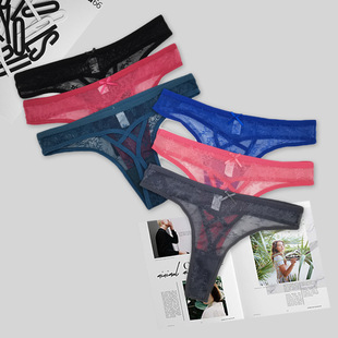 Foreign Trade Cross-border Women's Underwear Panties Girls Sexy Lace Transparent Hollow Women's Thong