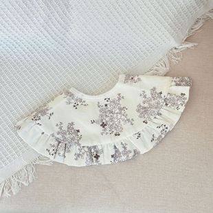Ins Spring and Summer Baby Gauze Large Lace Slippery Towel Princess Palace Style Large Shawl Bib Baby Bib