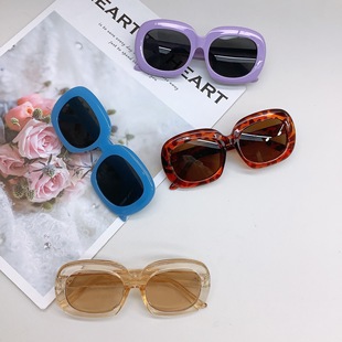 Vintage Summer Hong Kong Style Children's Sunglasses South Korea Ins Style Oval Sunglasses for Boys and Girls Sunshade Glasses Trendy Sunglasses
