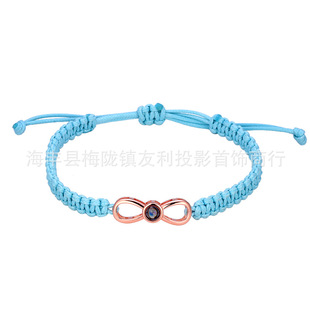 Cross-border Korean style bow woven projection hand rope 100 languages I love you picture custom couple hand jewelry