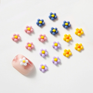 Nail Art Egg Flower Resin Flower DIY Jewelry Dopamine Color Flower Five-petal Sunflower Mini Three-dimensional