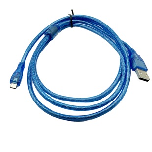 Factory wholesale USB to micro line transparent blue Android mobile phone data line micro data line V8 line