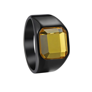 Cross-border new titanium steel jewelry inlaid multi-color treasure/stone casting process ring European and American fashion men's wedding ring