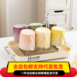 Light Luxury Cup with suit High-grade Sense Household Drinking Cup High-value Water Set Living Room Coffee Table Housewarming Water Cup suit
