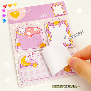 Cute cartoon animal special-shaped post-it notes for primary and secondary school students portable note book girl's heart message paste wholesale