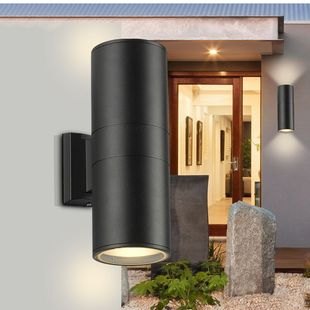 E27 outdoor aluminum tube Wall lamp LED waterproof double head Wall lamp E27 single head Wall lamp round spotlight Wall lamp