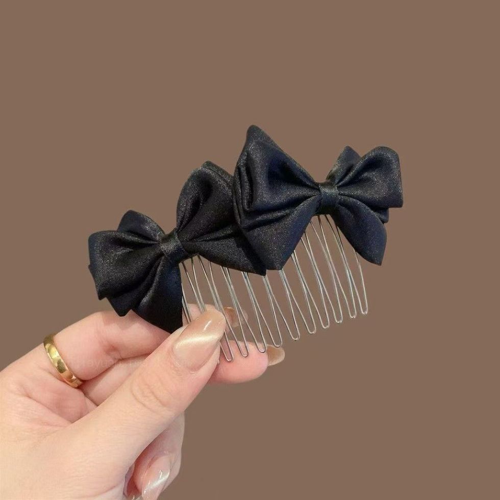 Simple Satin Bow Hair Comb for Women 2026 Hair Styling Tool Fashionable Versatile Reverse Comb Hair Accessory