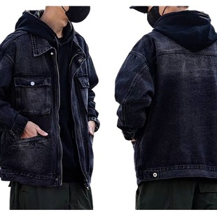 Spring and Autumn Denim Coat 2024 New Japanese Fashion Brand Frock Loose plus size Men's Jacket Work Casual Style