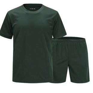 Summer Jihua Physical Training Clothing Short-sleeved Summer Olive Green Shorts Physical Fitness Clothing suit Outdoor Military Training Men