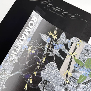 Shuanglan Great Artist Brutalist Style Oil Painting Accessible Luxury Bronzing Atmospheric Flowers Floral Wrapping Paper Gift Packaging