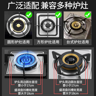 Gathering fire energy-saving cover household stainless steel gas stove windproof cover gas stove windproof ring non-slip bracket universal type