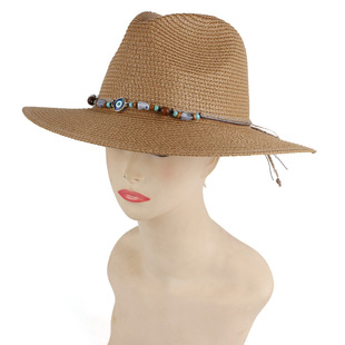 Factory wholesale spring and summer Korean women's sunshade straw hat outdoor holiday Panama hat Gentleman hat sun hat
