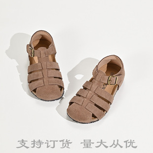 Zhongwei children's shoes 2005-01 Boken sandals girls summer New woven toe shoes soft bottom boys beach shoes